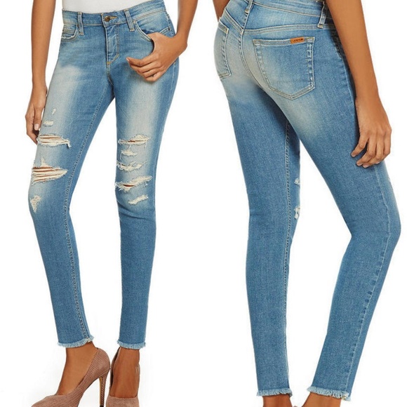 Joe's Jeans Denim - Joe's Distressed Frayed Hem Skinny Ankle Jeans